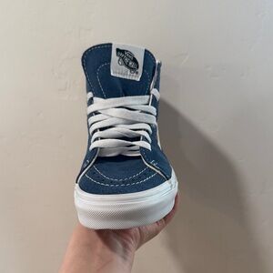 Vans Kids Navy High-Top Sneakers with White Accents
